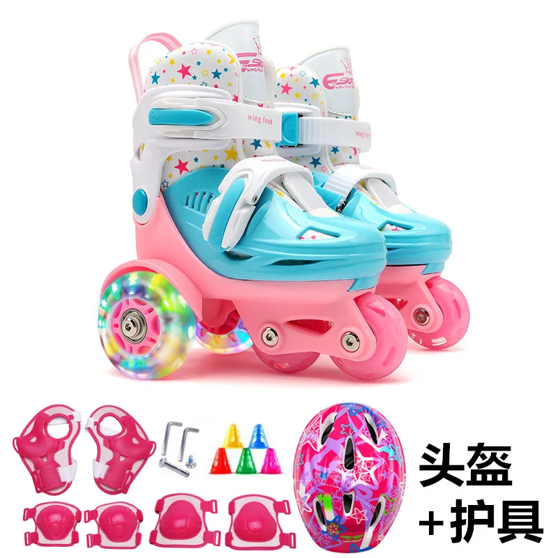 2024 New Manufacturer dropshipping beginner roller skates set flash double row roller skates