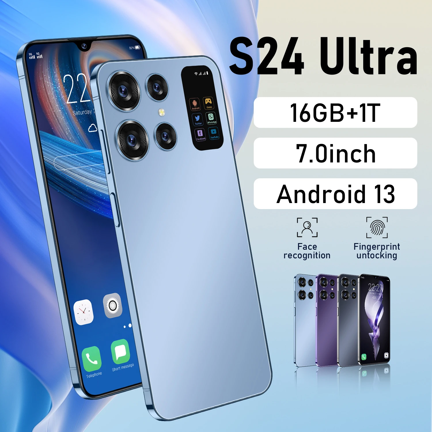 New original custom S24+ ultra unlocked mobile phone Large screen 5G smartphone 16gb + 1TB Android 13.0 entertainment phone