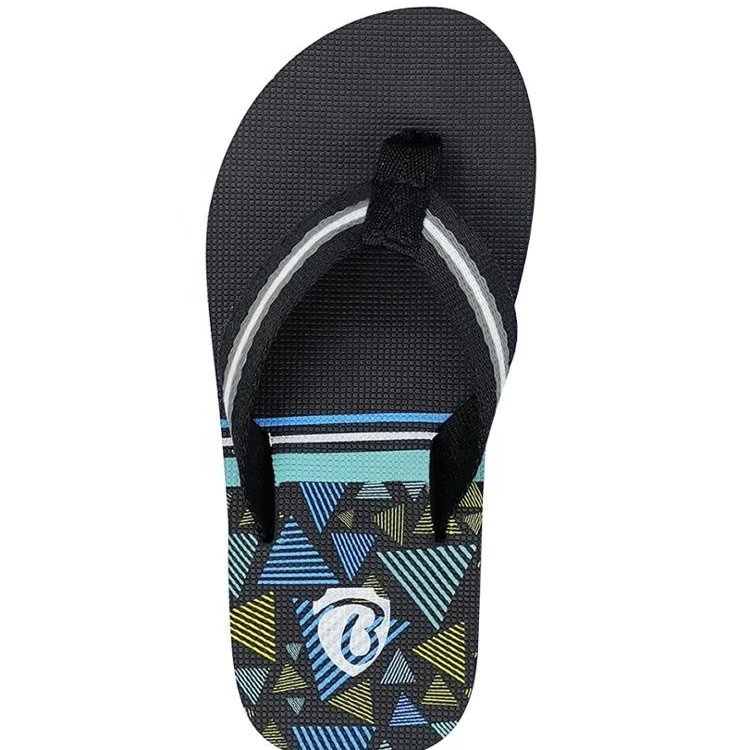 2021 New Square Map Design Style Fashion Eva Beach Slippers Flip Flops For Kids