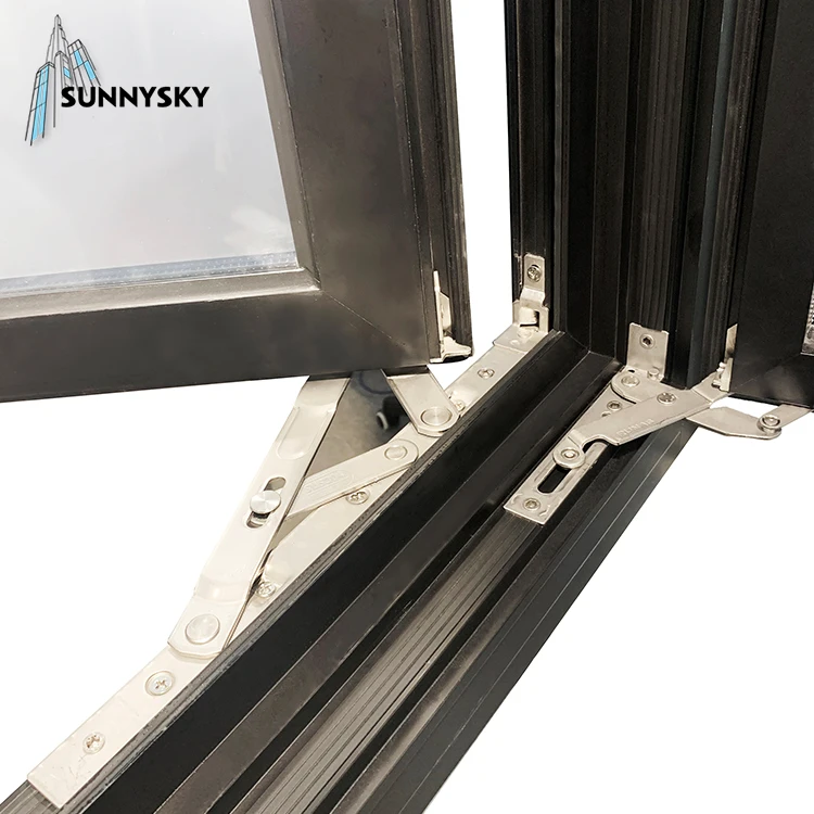crank aluminum casement window pvc soundproof casement windows