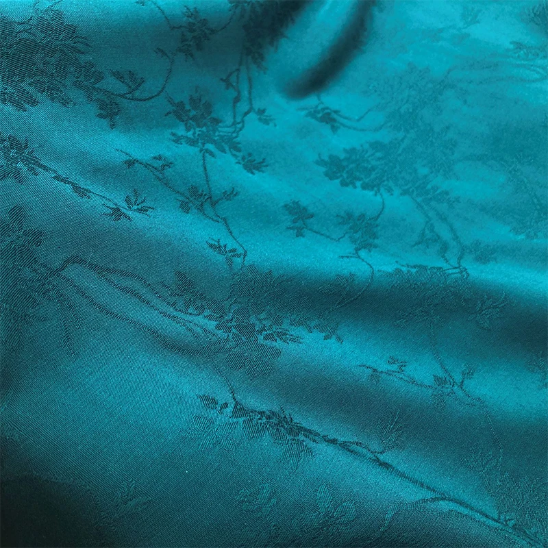 Factory direct supply Hanfu cheongsam Chinese tea clothes robe dress rattan rayon cotton dark pattern jacquard fabric