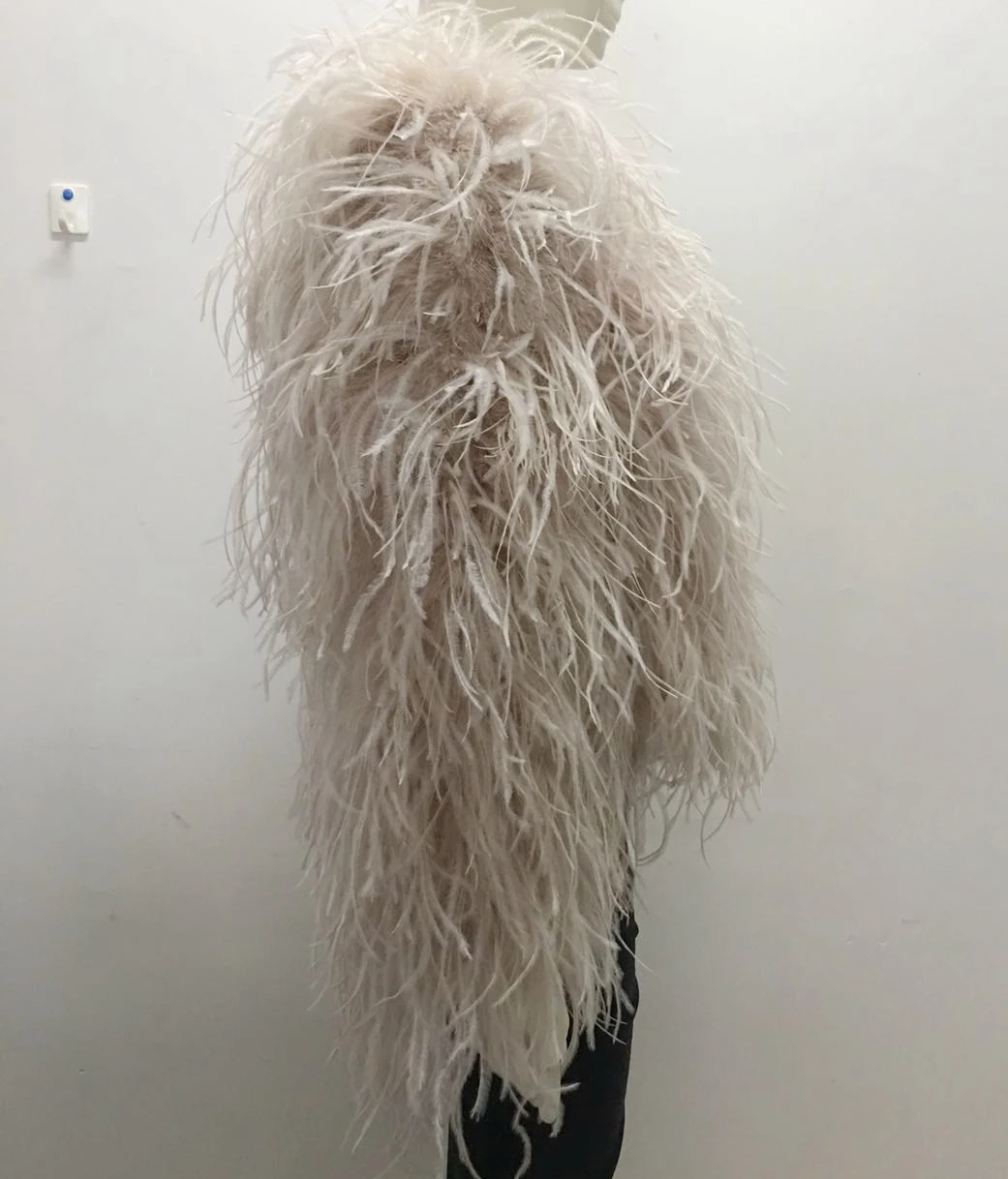 YR1113 Factory Direct Winter Ostrich Feather Fur Coat for Women