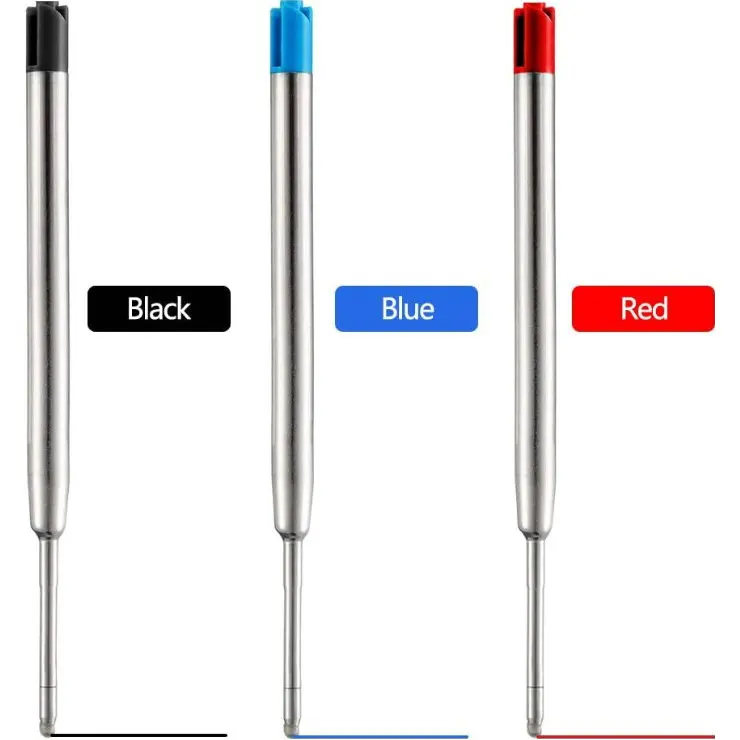 Replace 1.0mm Standard Metal Pen Refill PK Long time Dry Smooth Writing QuinkFlow Ballpen Medium Point Black Blue Ink Refill