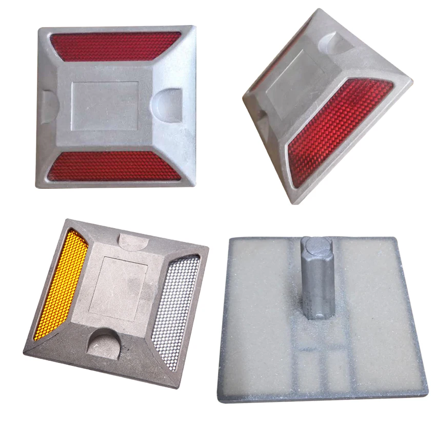 Safety stud embedded sidewalks highway markers abs plastic 6 led lights aluminium making machine solar reflector road stud