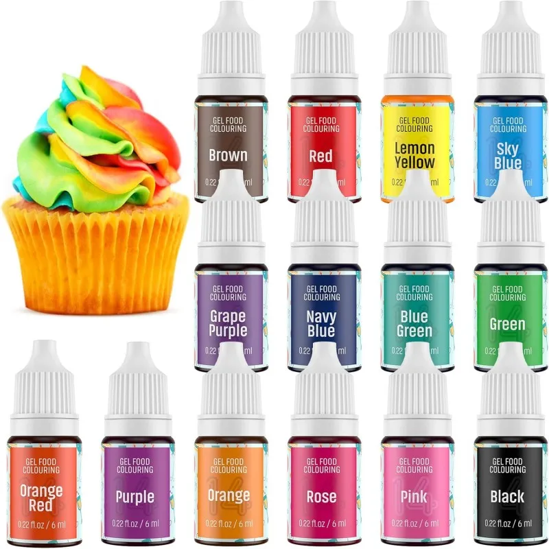 24 Colors 10ml Food Coloring Edible Dye Colorant Bottle Food Coloring Set for Baking Decoration