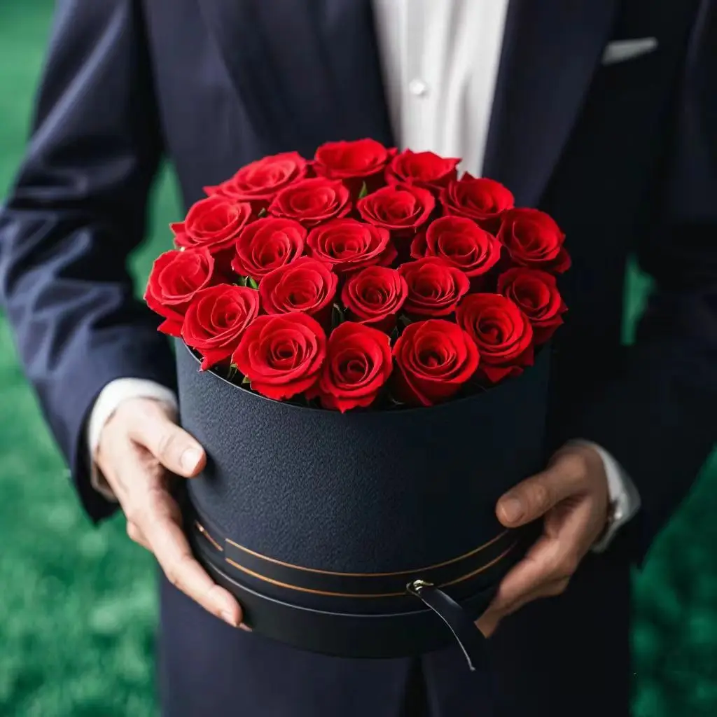 Custom Cylinder Craft Paper Tube Package Round Box Gold Gift Box Packaging Set Wholesale Rose Hat Paper Flower Round Craft Box