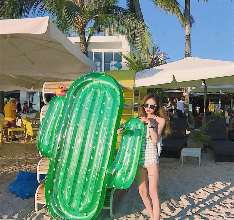High quality Wholesale Swimming Pool Inflatable Cactus pool Float