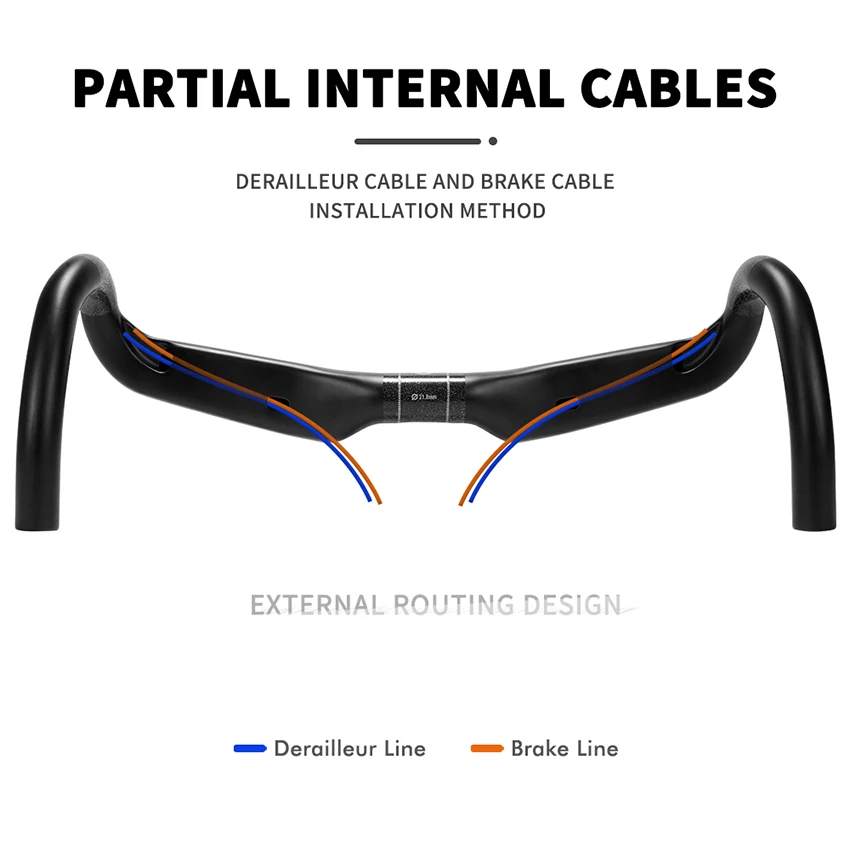 TOSEEK TR5000 Carbon Fiber Bicycle Handlebar Super light 198g Full Internal wiring Road Bike Handle Drop Bars