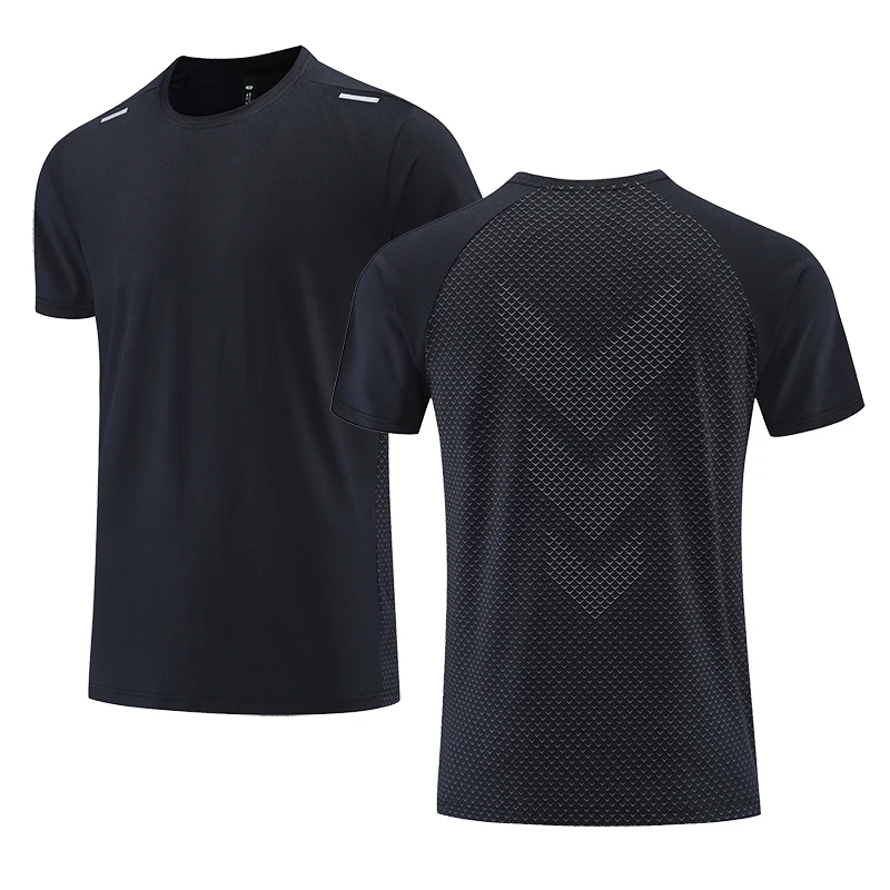 High Quality Quick Dry Men Running Short Sleeve T-shirt Gym Sports Tops Breathable Casual Jogging Mesh T-shirts