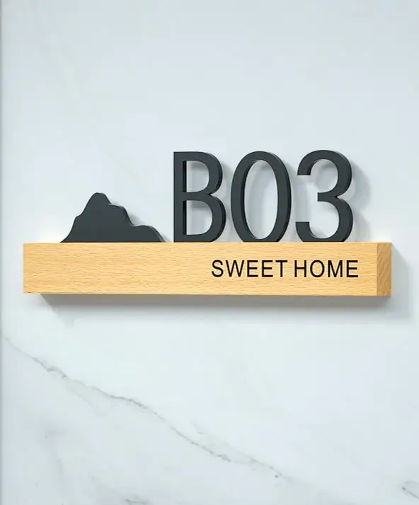 bronze sign plate door number Modern Design Style Luminous Logo Sign Plate Door Plate