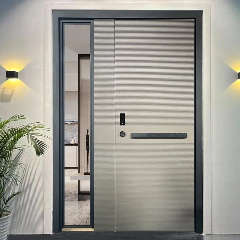 New arrival 100% Intelligent translation smart lock cast aluminium house anti theft door exterior double entrance security door