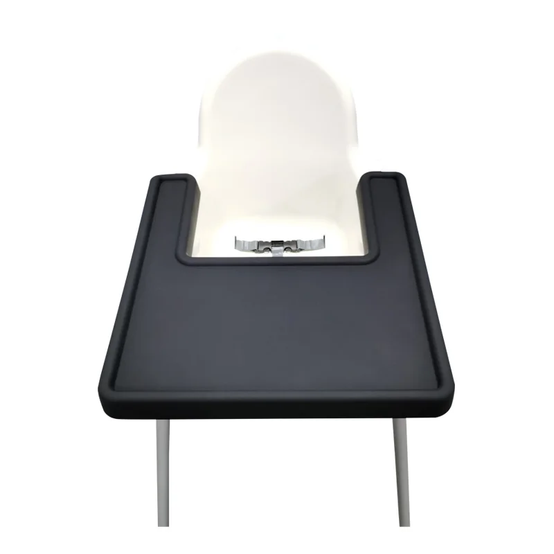 
Customized Logo and color Baby Dining Placemat Full Cover Baby Silicone High Chair Tray Mat 