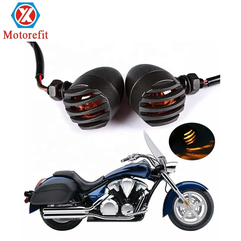 Motorefit 2 шт. сверхмощные мотоциклетные Сигналы поворота указатели фары с пулями Янтарные линзы передний и задний