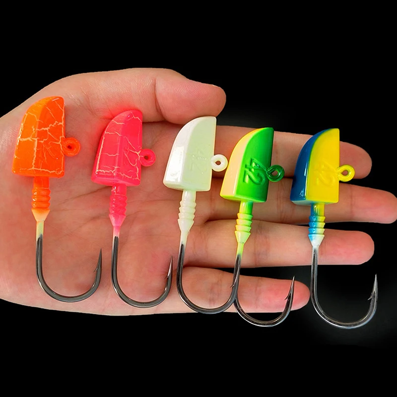14g/28g/42g/56g luminous lead jig head lure Black Nickel BKK hooks metal jig for soft fishing lure plastic worm swim bait
