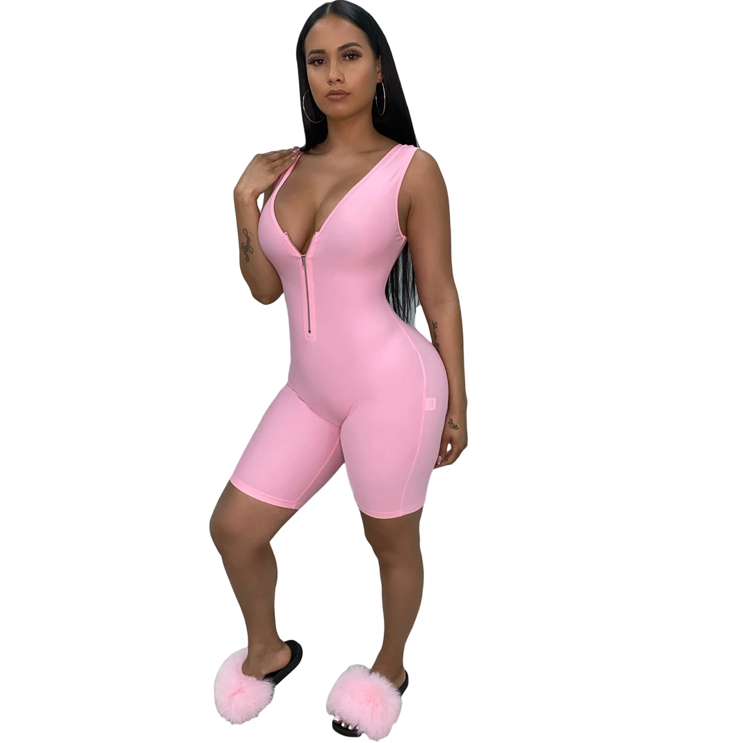 
Summer Plus Size Women Yoga jumpsuit Short v-neck Bodycon Sexy pant Lucky Label Rompers Women 2021 One Piece Jumpsuits for Women 
