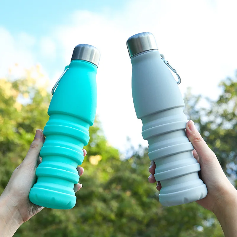 Nicro New Arrival Custom LOGO Food Grade Outdoor Sport Large Capacity Portable Water Bottles Silicone Foldable Water Cups