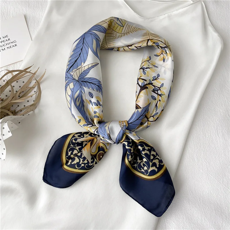 silky square scarfs Custom Twill Square Silk Scarves Printing 70*70cm Square Silk Designer Scarf head band With logo