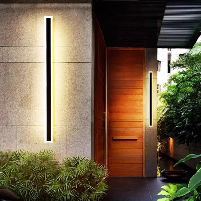 New minimalist long strip wall lamp for living room, bedroom, straight black LED background wall, corridor, atmosphere light