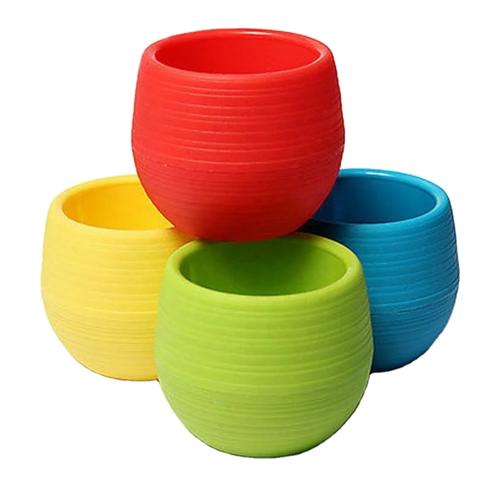 Mini Flowerpot Indoor Garden For Succulent Plant Pot Colourful Plastic Plant Flower Pot Garden Home Office Decoration