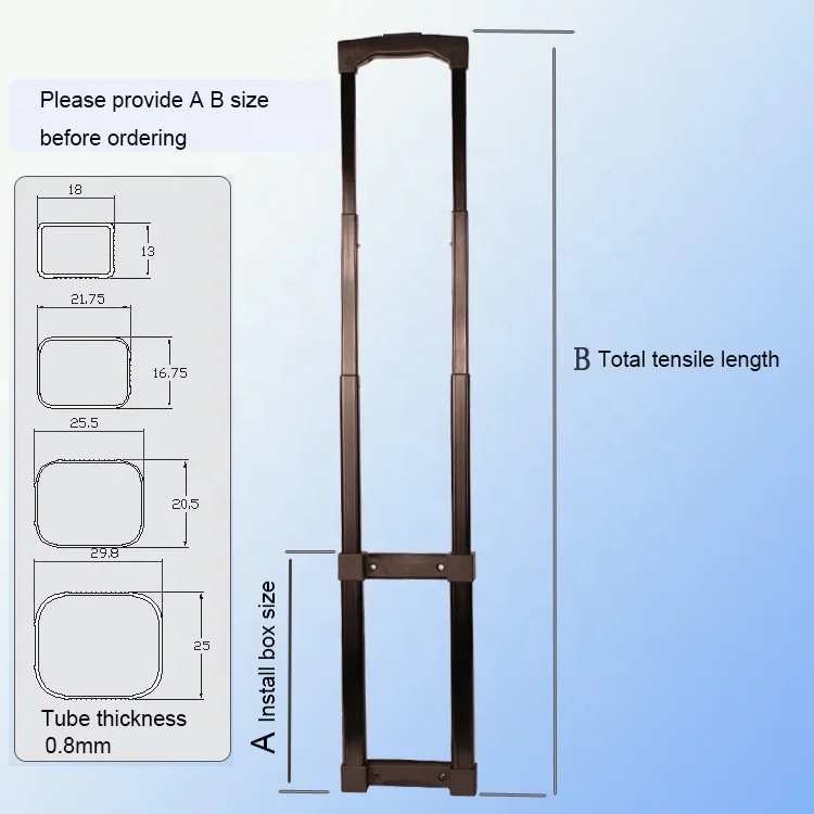 Suitcase extension telescopic luggage handle /luggage handle replacement /durable luggage handle for Flight case hardware