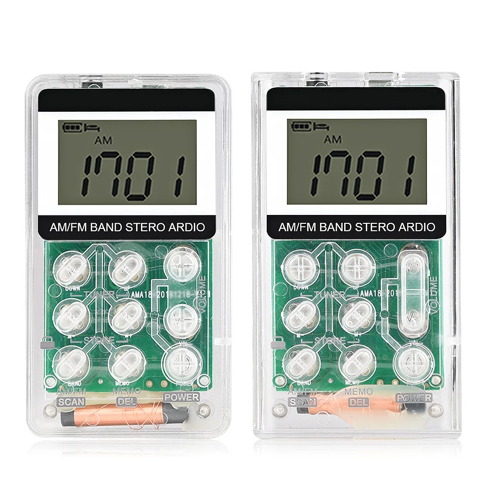 2025 mini digital tuning radio  Mini AMFM Radio Receiver Rechargeable Batteries Retro Clock Function Sleep Earphone Radio
