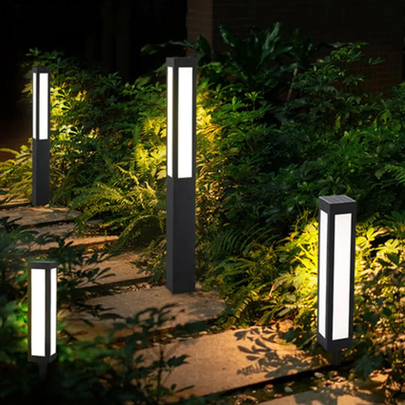 New Design Aluminum LED 5W Solar Lawn Lights For Garden Path Park Pathway Landscape   Villa Outdoor Waterproof decorate