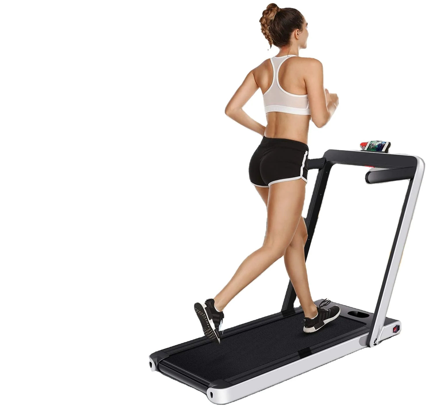 Home use Electric Folding Treadmill Low Noise Design with LED Display and Heart Rate Sensor Compact Running Machine