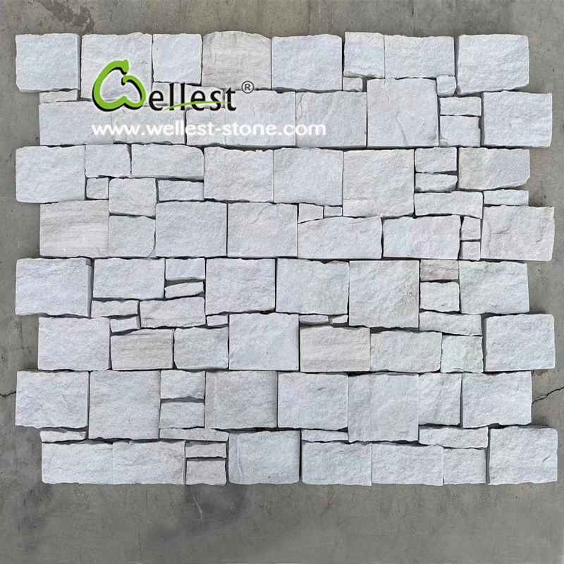 white beige sandstone for exterior wall cladding stone tile