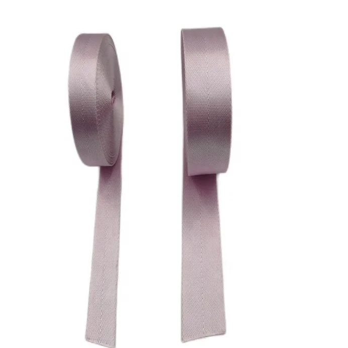 Low MOQ 25MM Custom Print Logo Soft Herringbone Webbing Straps Woven Backpack Webbing Strap Polyester Nylon Webbing for Belt