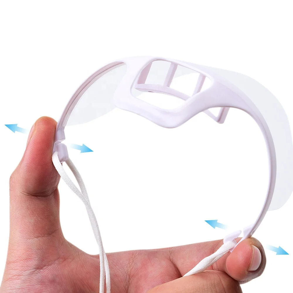 Reused Transparent Anti-fog Face Mask Plastic Comfortable Spittle Shield Tattoo Mouth Cover Kitchen Catering Mask