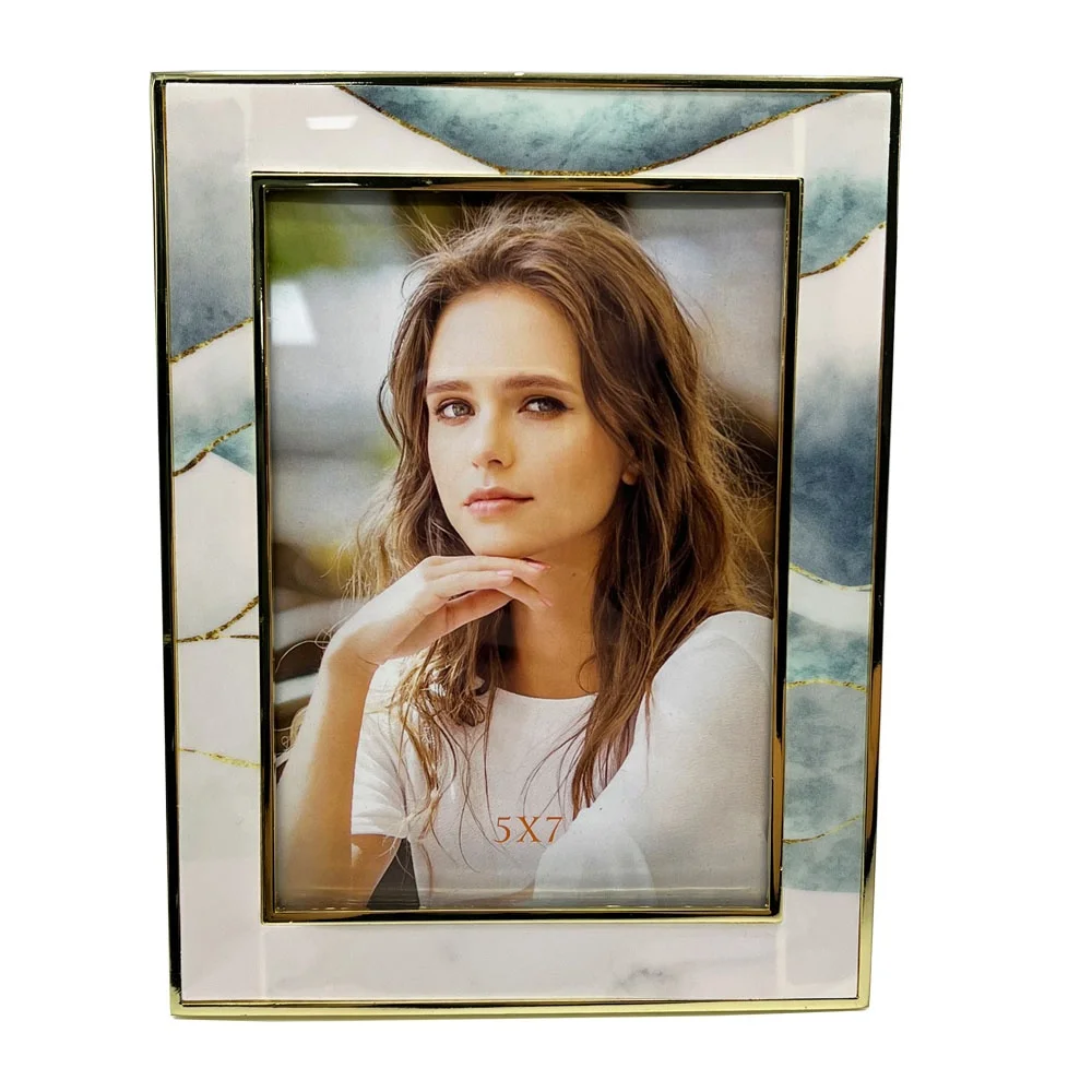 European style simple modern photo frame set metal glass decorative photo frame for sale