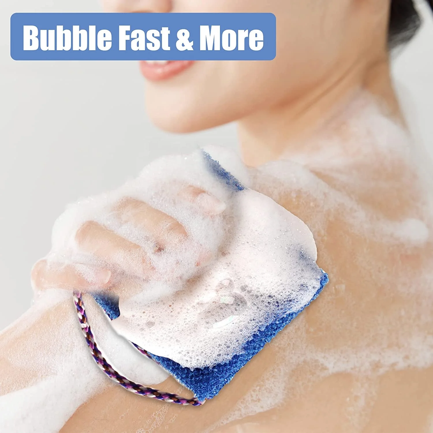 Long African Loofah Body Net Sponge Exfoliating Bath Towel for Back and Hands Bath Brush and Washcloth in One