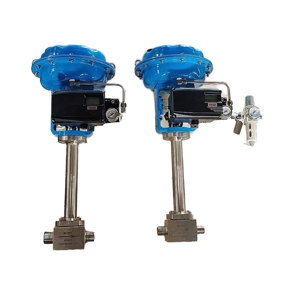 -196degree Ultra-Low Temperature SS304 Extended Stem Female Welded Pneumatic Cryogenic Ball Valve for liquid oxygen