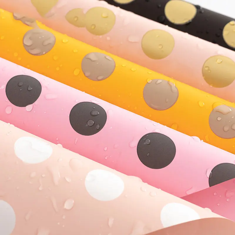 Flower Prapping Paper Packing Double Sided Colorful Paper Dots Wedding Flowers Wrapping Paper