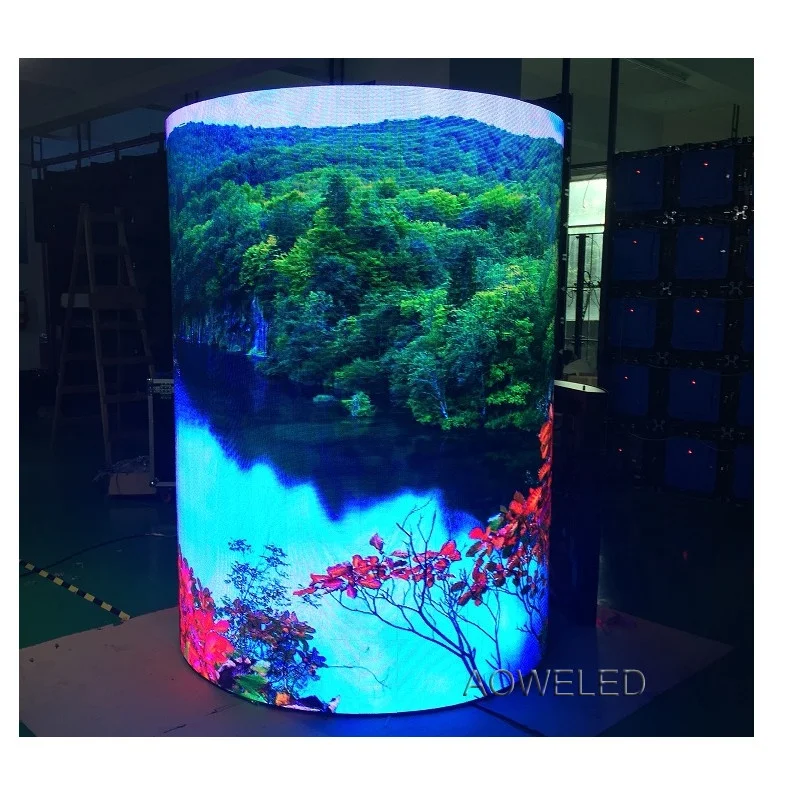 AOWE Hot sale digital flexible led curtain smart display full color curved display foldable led video screen panels soft module