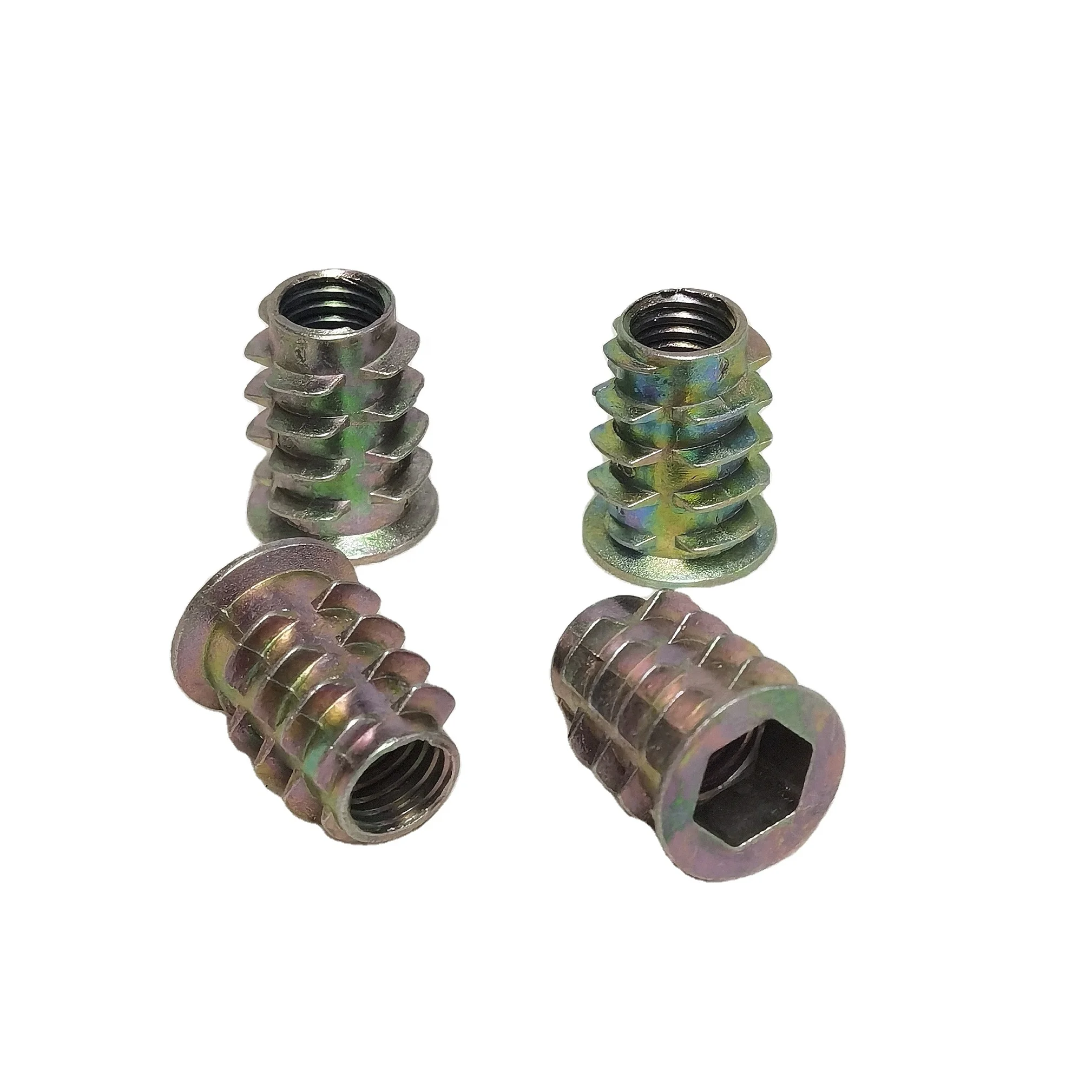 M8*18.5 zinc alloy  nut Countersunk Head Zinc Alloy Furniture Screw-in Nut Zinc Alloy Threaded Furniture Wood Insert Nut