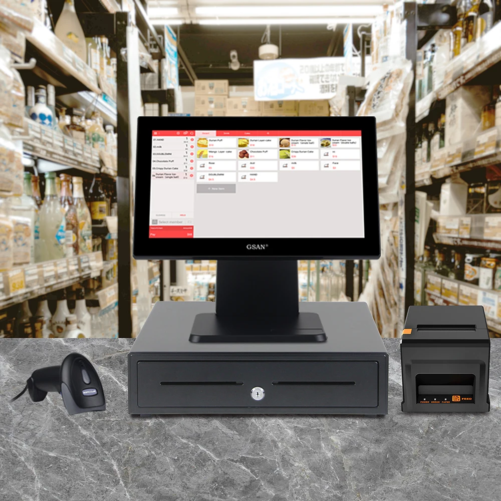 Simple Design Capacitive Touch Screen Pos Machine Smart Cash Register Pos System For Supermarket