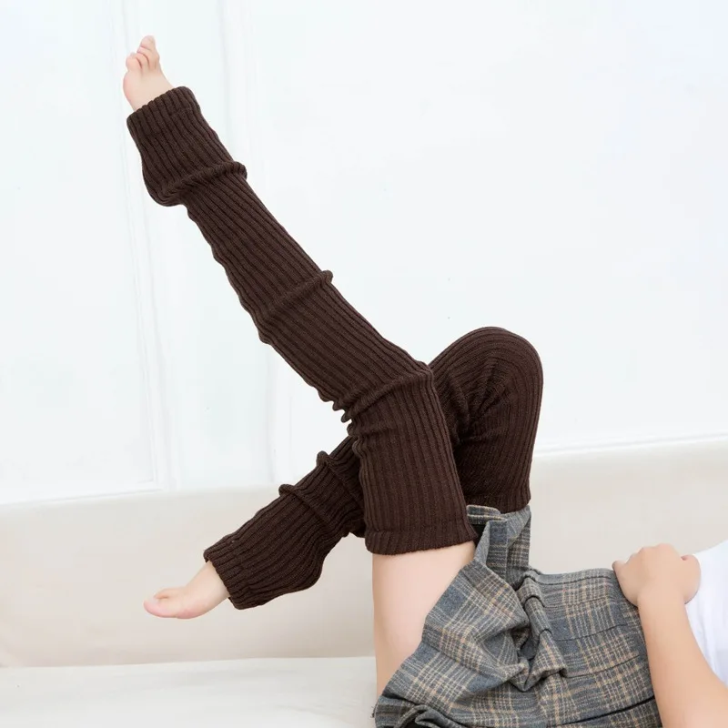 Beautiful yoga non slip dance sock slouch knee high knitted stockings girl winter warm knit socks