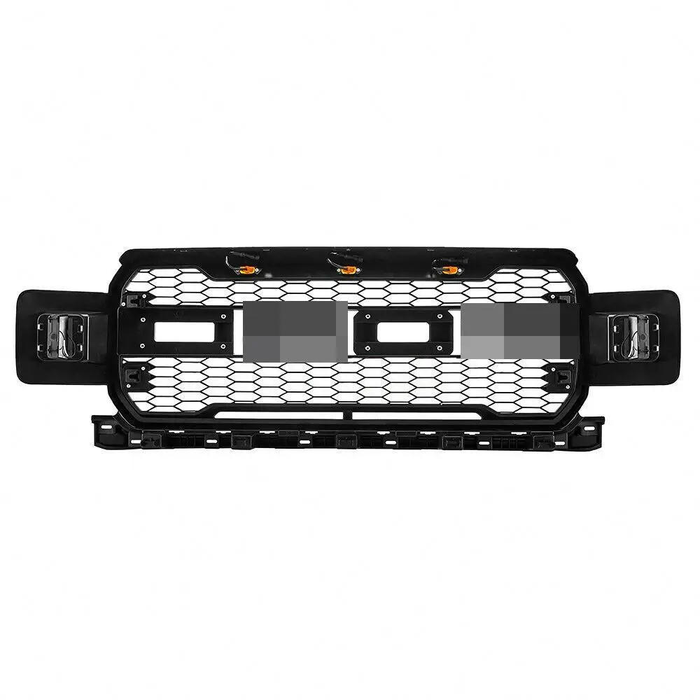 2018 2019 2020 Black ABS Raptor style Grills Front Grill with Light for FORD F150