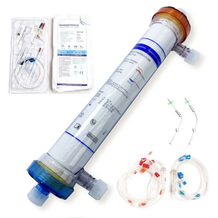 Support OEM Service Non-toxic Hemodialysis System Medical Single Use Treatment Blood Dialyzer