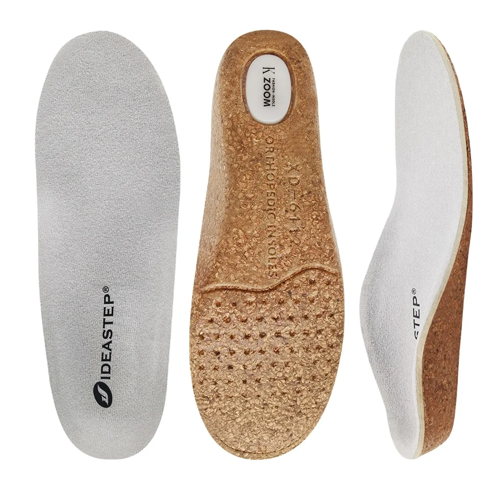 Factory Eco-friendly Sweat Absorption Breathable Cork Insole Natural Recycled Shoes Insert Silicone Pads Anti-slip for Soccer Sp