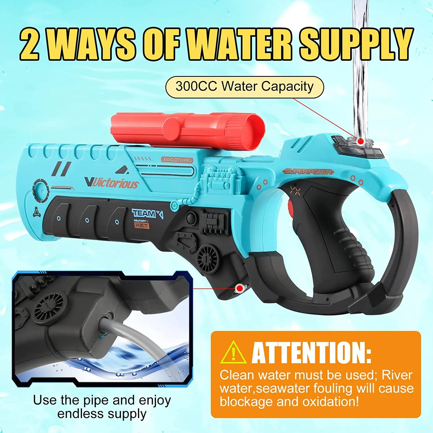 Backpack Electric Water Gun Squirt Gun Toys Automatic Battery Power Long Range Super Soaker Water Guns Outdoor Summer Toys