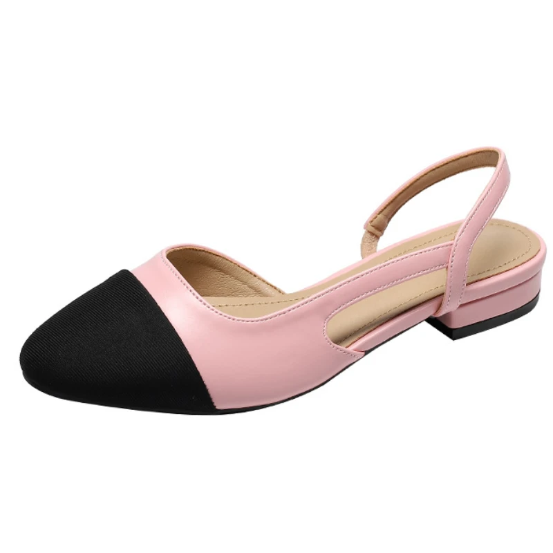 Wholesale Fashion 32-44 Sandales Femmes Cheap Shoes Steel Toe Female Footwear Slingback Flat Sandals for Ladies 2024