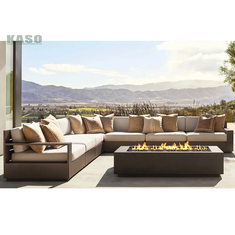 Patio Garden Furniture Couch Luxury Lounge Balcony Metal Weaving Woven Rope Sectional Modern Aluminum Outdoor Sofa Set