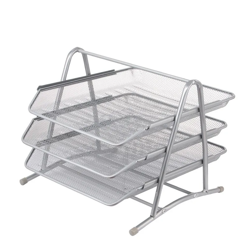 3 Tier Paper Tray Organizer for Desk,Metal Mesh Desktop Organizer,File Document Storage Rack for for Home, Office