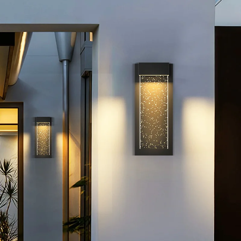 Modern garden ip65 outside wall light outdoor waterproof light fixture sconce black lantern outdoor wall lamp for gate patio