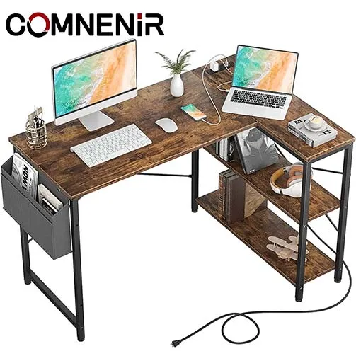 Wooden Splicing Desktop Computer Desk,Home Office Desk,Double Corner Table L Shaped Mdf Table Executive Desk