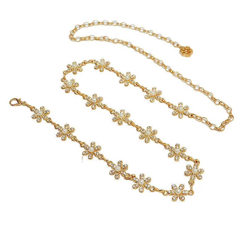Luxury Sailor Dance Costume Gold Women Waist Chain New Style Fashion Women Rhinestone Metal Waist Chain
