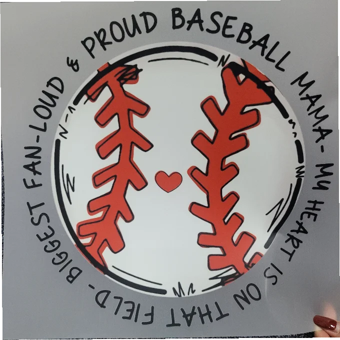 My Heart Is On That Field Biggest Fan Loud and Proud Baseball Mama Heat Transfer Printing Ready To Press For Garment Hoodies Bag