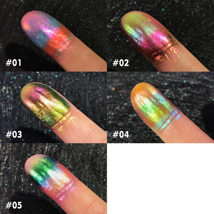 Wholesale Pressed Powder Eye Shadow Makeup High Quality Flakes Single Palette Duochrome Glitter Rainbow Highlighter Eyeshadow